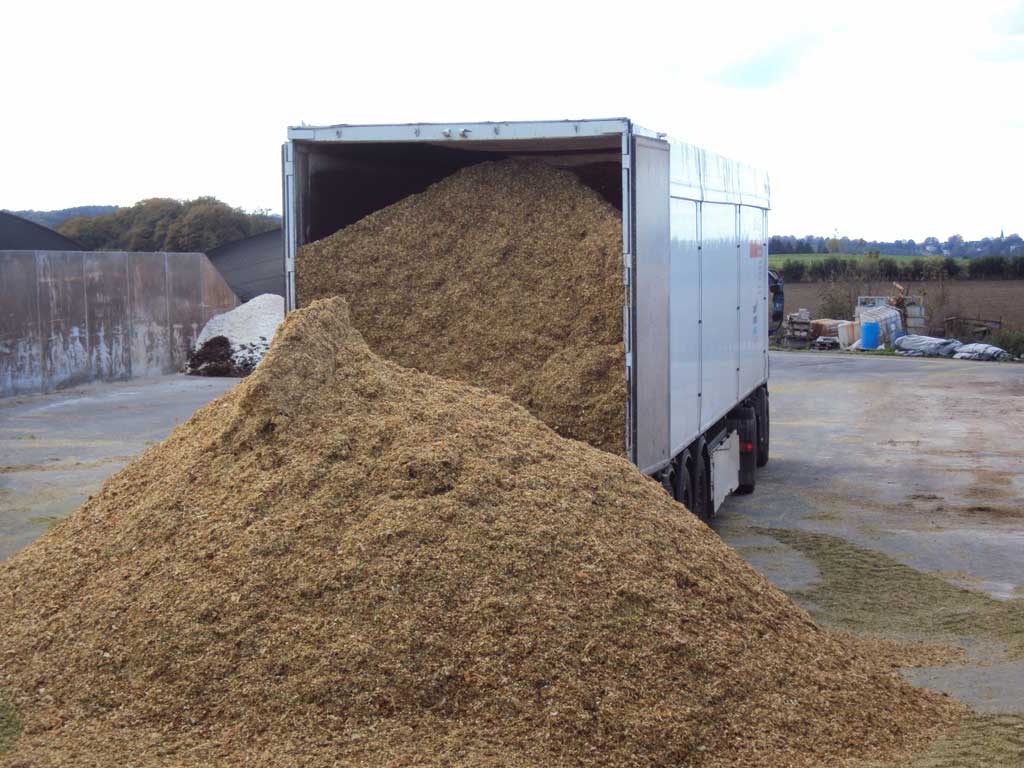 LKW bei der Lieferung von Grassilage